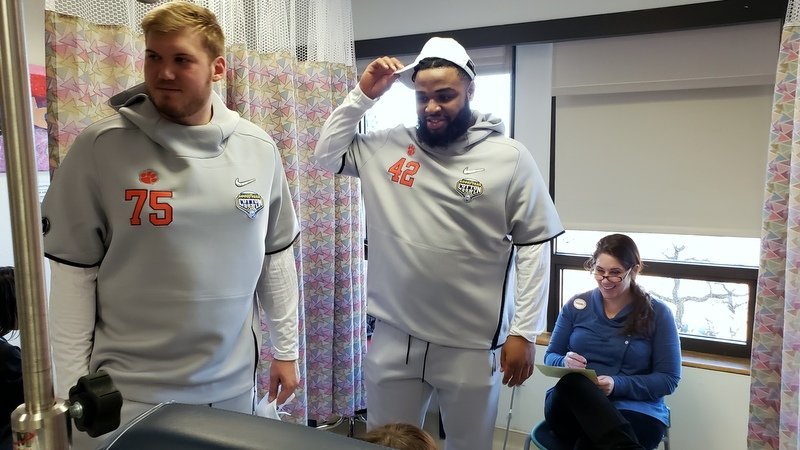 Clemson spent its Thursday morning at Scottish Rite Hospital for Children visiting patients, signing autographs and playing games.