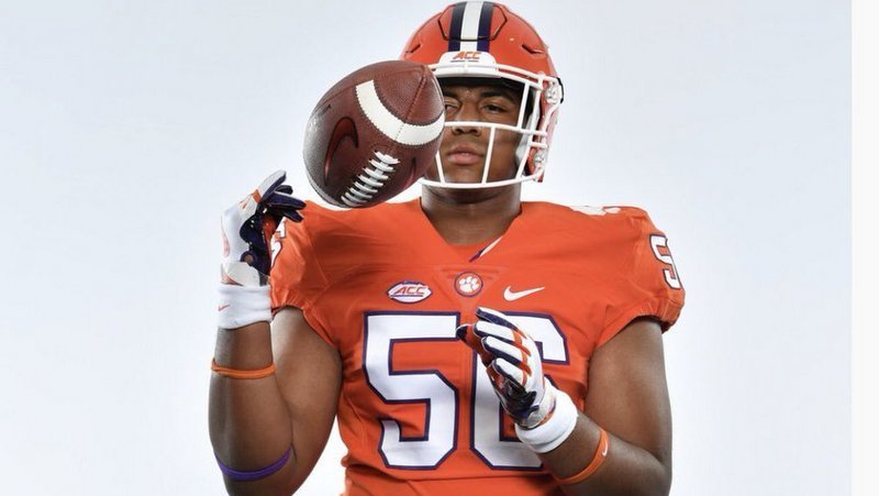 Boateng poses in a Clemson uniform last March
