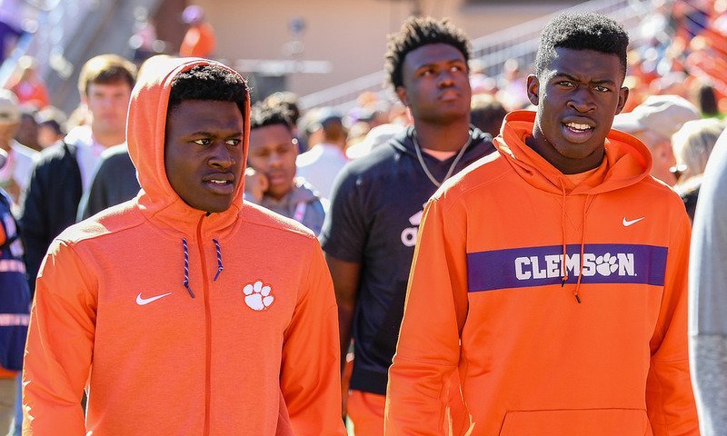 Daniyel Ngata, left, visited when his brother Joe was a Clemson commitment last fall. 