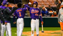 Tigers hammer Heels in 20-hit attack, sweep doubleheader to start ACC play
