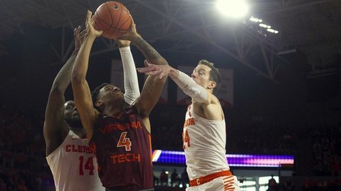 Clemson defeated Virginia Tech 59-51 (Photo by Joshua S. Kelly, USA Today)
