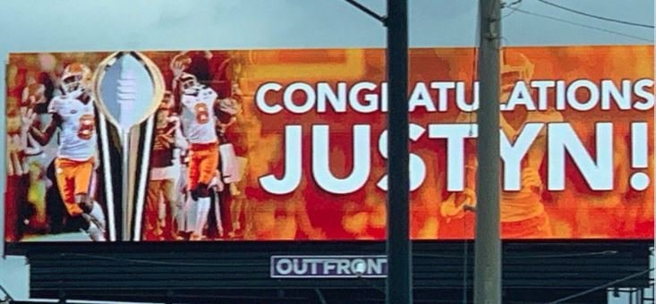 Billboard in Phenix City, AL honors Justyn Ross