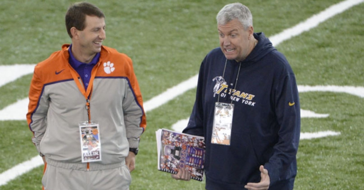 Rex Ryan, left, says there's no comparison between Clemson and some of the Big Ten's best. 