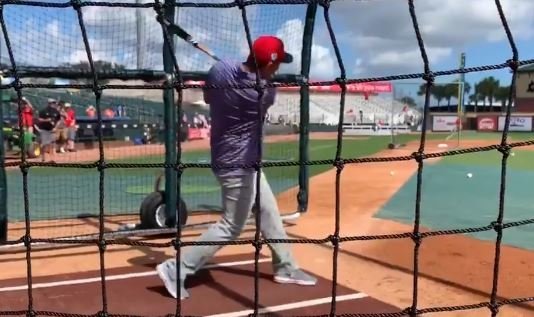 WATCH: Dabo Swinney takes batting practice with Cardinals
