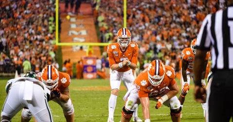 Chase Brice takes a snap Saturday