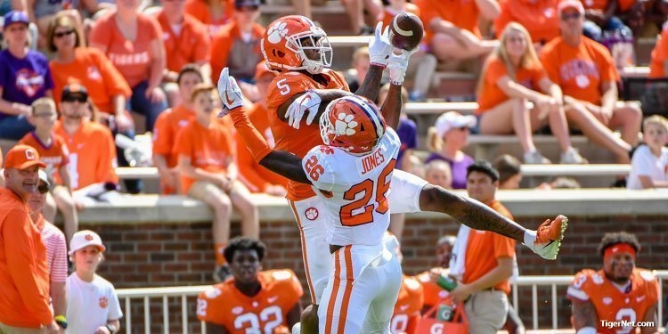 Sheridan Jones breaks up a pass Saturday
