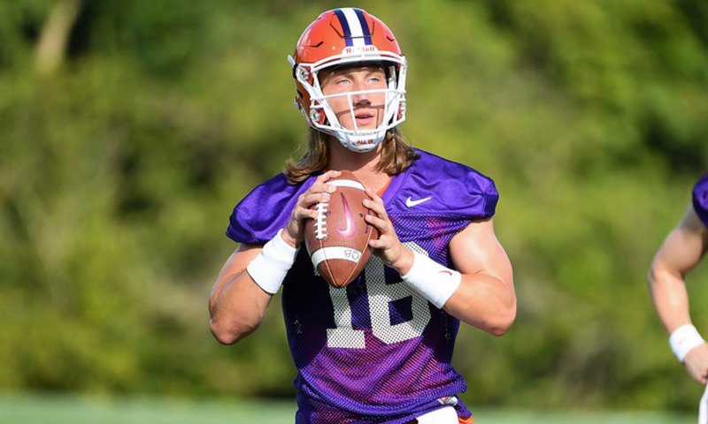 Trevor Lawrence participating in Manning camp
