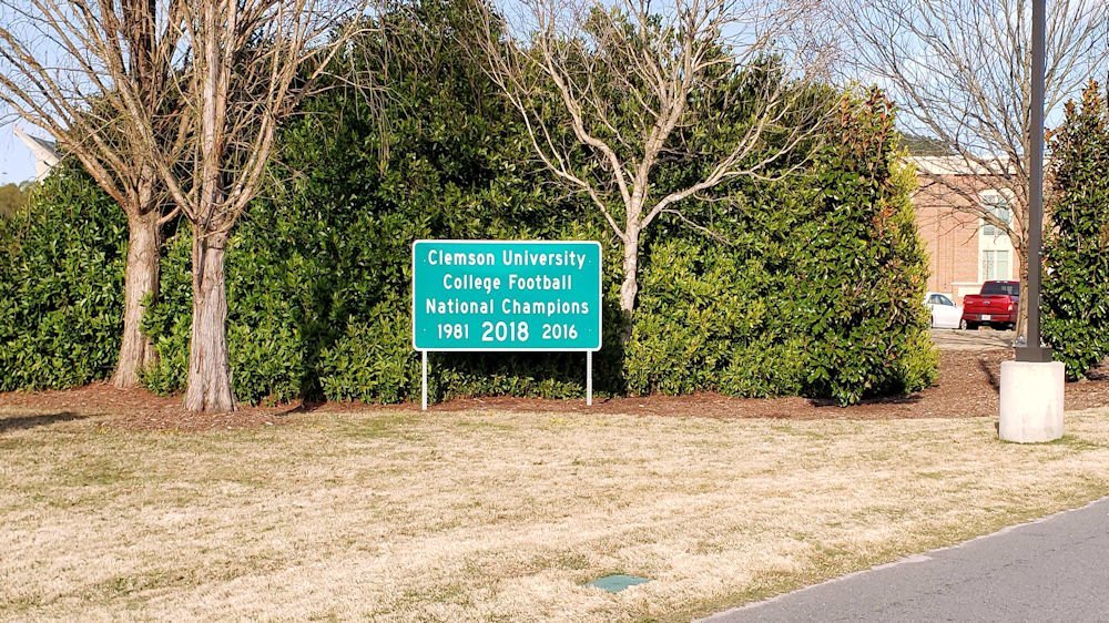 LOOK: Clemson 2018 National Championship sign on campus