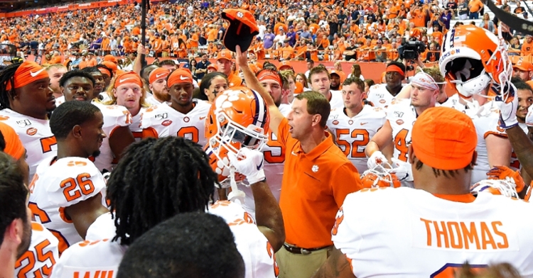Swinney says a salary for college athletes would be a "a train wreck." (USA TODAY Sports-Rich Barnes)