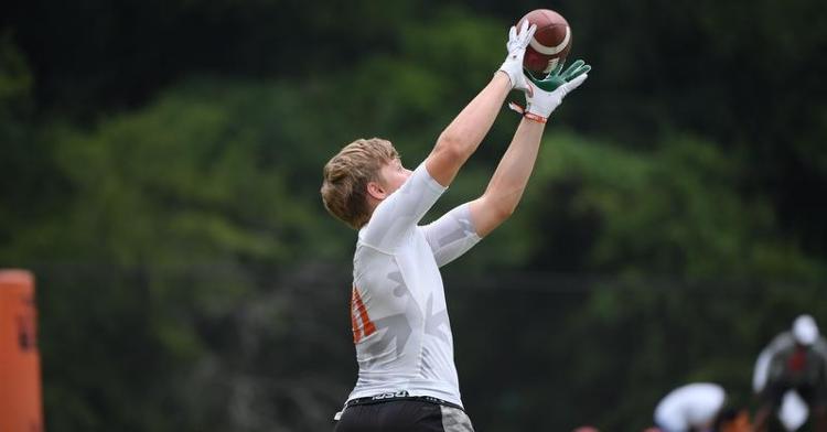 Berrong catches a pass during camp