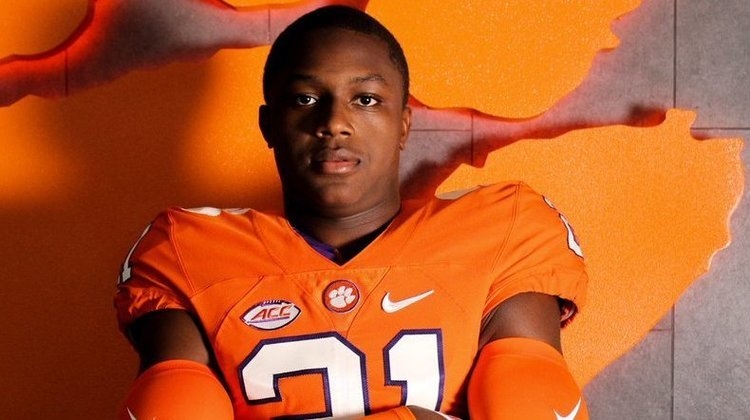 Harrell poses in a Clemson uniform last weekend