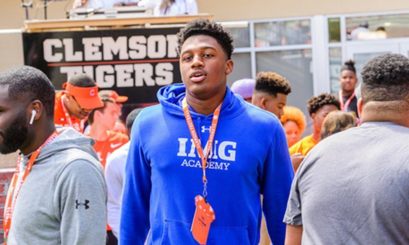 IMG Academy's J.C. Latham was in town for the spring game and is rated in the top-100 of the new 247Sports rankings. 