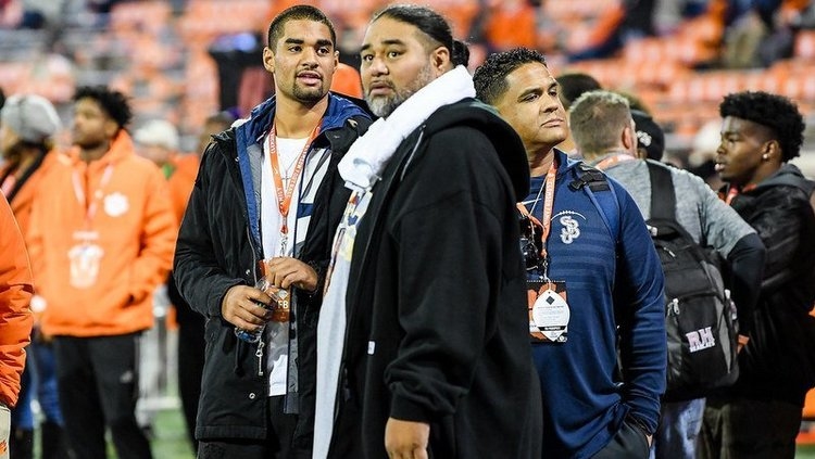 DJ (left), Big Dave Uiagalelei (center) and Terry Bullock (right) visit Clemson