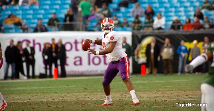 Boyd throws a fourth quarter pass in front of a lot of empty seats.