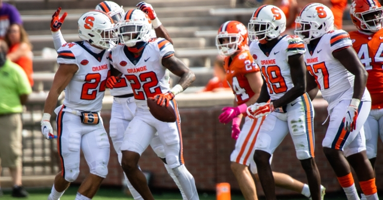 Syracuse celebrates an early play (Photo courtesy ACC)
