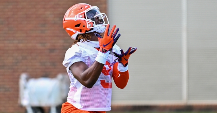 Etienne returns a punt during Friday's practice. (Photo courtesy of CU Athletics)