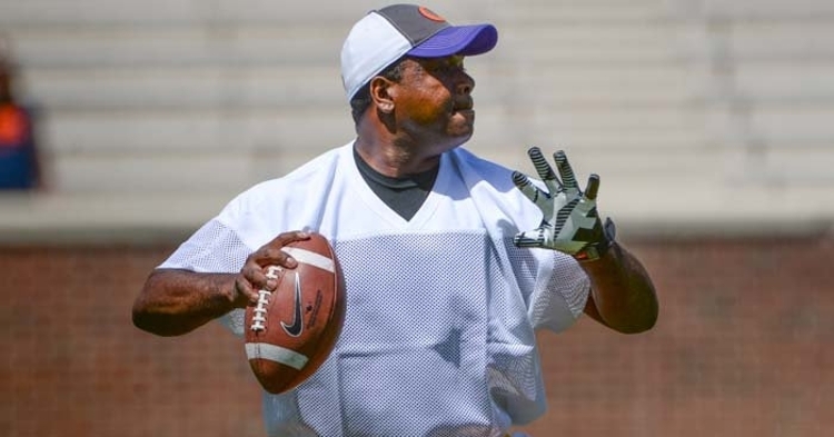 Jordan has been still slinging the ball in the Clemson flag football alumni games.