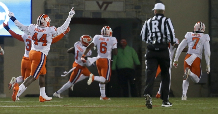 Derion Kendrick was out for disciplinary reasons against Pitt and totaled 50 snaps at Virginia Tech (ACC photo).