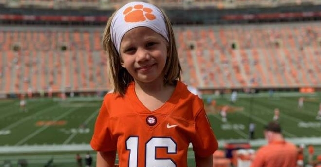 4-year-old Banner grew his hair out for several months to get that Trevor Lawrence look