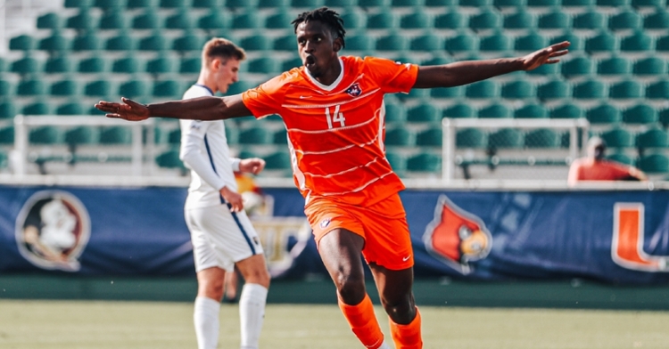 Mohamed Seye scores for the Tigers in the game’s 13th minute.