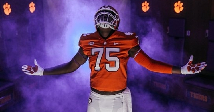 Collins poses during his Clemson visit.