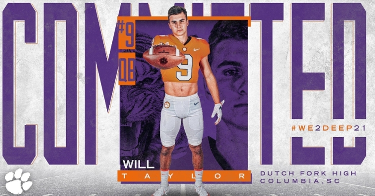 Taylor committed to Clemson Wednesday morning.