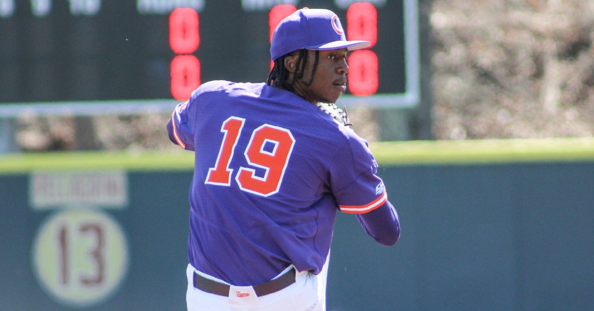 Askew has a 1.35 ERA through 13 1/3 innings over three appearances this year (Clemson athletics photo).