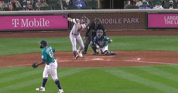 Beer hit a homer in his first MLB at-bat on Friday