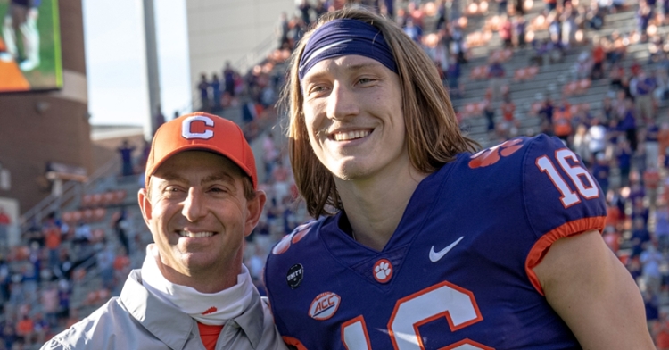Swinney and Lawrence sharing a special moment together
