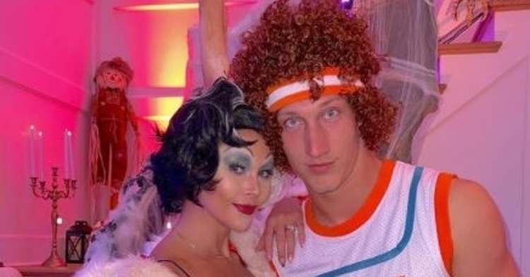 Trevor and Marissa getting into the Halloween spirit