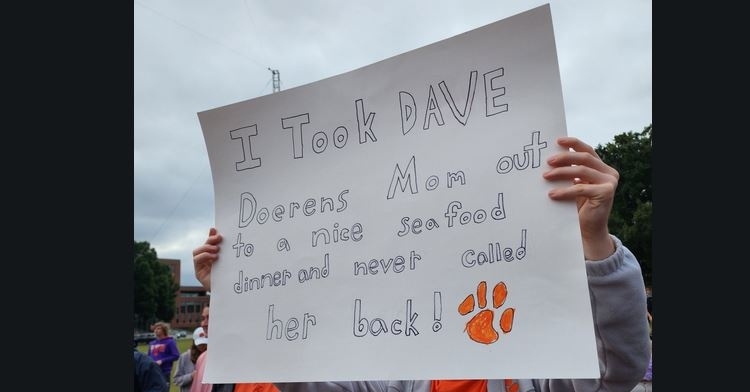 A ton of creative signs out on Bowman Field this morning