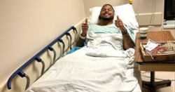 LOOK: Xavier Thomas gives two thumbs up after successful surgery