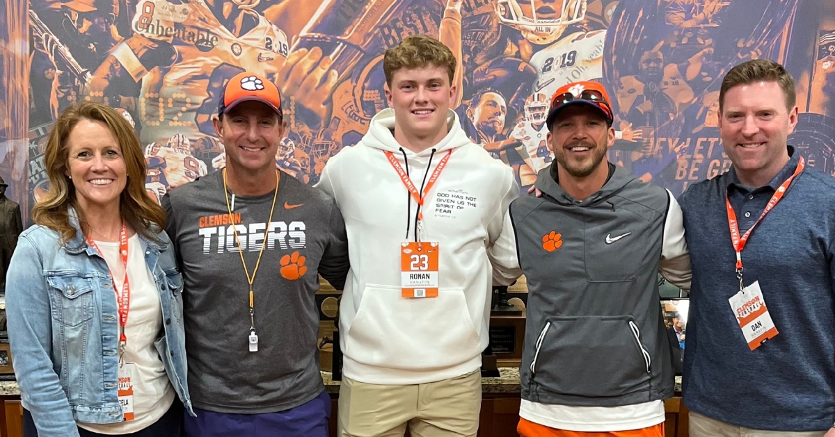 Ronan Hanafin picked up a Clemson offer in late March and committed to the Tigers on Sunday.
